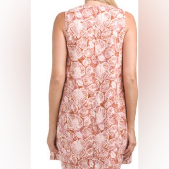 ⭐️Tahari,Softest Linen,V-neck,Lined,Fun Twirl-able Trapeze Dress, POCKETS,Size L - Picture 6 of 14